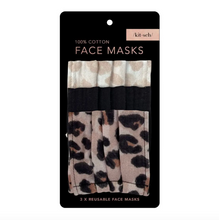 Load image into Gallery viewer, KITSCH Leopard Cotton Face Masks - Set of 3