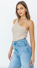 Load image into Gallery viewer, One Shoulder Knit Tank Top
