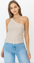 Load image into Gallery viewer, One Shoulder Knit Tank Top
