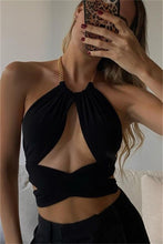 Load image into Gallery viewer, Cross Wrap Front Chain Top