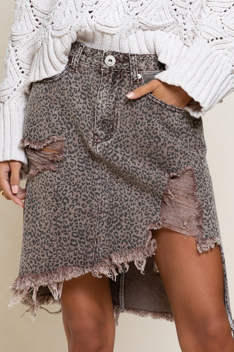 Nicole Asymmetrical Denim Skirt - Modern Romance Boutique