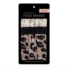 Load image into Gallery viewer, KITSCH Leopard Cotton Face Masks - Set of 3
