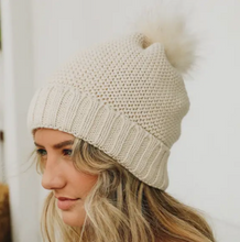 Load image into Gallery viewer, Knit Sherpa Lining Pom Beanie
