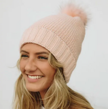 Load image into Gallery viewer, Knit Sherpa Lining Pom Beanie
